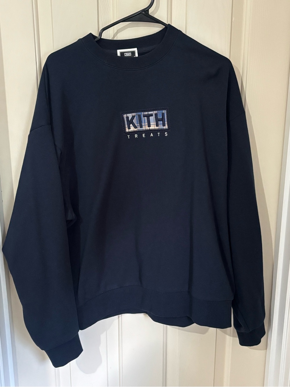 Kith Men's Navy Crewneck with Embroidered Logo